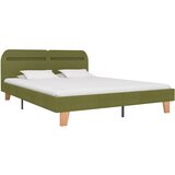Maison Chic Posteljni Okvir - Dvoposteljna postelja z LED brez vzmetnice zelena tkanina 150x200 cm, (22082392) | Shoptok.si