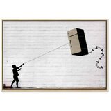  Slika - Flying Fridge (1 Part) Wide 90x60 U prirodnom drvenom okviru | shoptok.hr