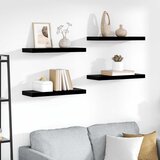 Plutajuće zidne police 4 kom sjajne crne 60 x 23,5 x 3,8 cm MDF | shoptok.hr