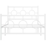  Metalni okvir kreveta uzglavlje i podnožje bijeli 100x200 cm | shoptok.hr