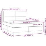  box spring s madracem LED svjetlosivi 160x200 cm tkanina | shoptok.hr