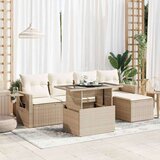  6-dijelni set vrtnih sofa s jastucima bež od poliratana | shoptok.hr