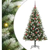  Umjetna jelka s pantenom i pahuljicama Zelena i bijela 150 cm | shoptok.hr