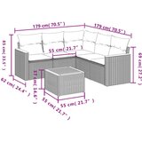  6-dijelni set vrtnih sofa s jastucima crni od poliratana | shoptok.hr
