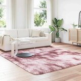 vidaXL Košata preproga prašna roza 240x240 cm poliester | Shoptok.si