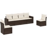  The Living Store Vrtna sedežna garnitura 6-delna z blazinami rjav poli ratan - Vrtna Sedežna Garniture, (21447139) | Shoptok.si