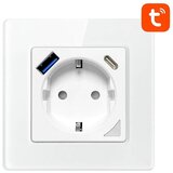 Avatto N-WOT10-USB-W USB in USB-C TUYA pametna WiFi vtičnica (bela) | Shoptok.si