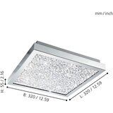 Eglo cardito plafonjera/1, led, 16w, 320x320, 1700lm, hrom/kristal | Eponuda.com