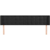  Vzglavje z ušesi črno 163x16x78/88 cm žamet, (20952747) | Shoptok.si