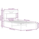 vidaXL Posteljni okvir brez vzmetnice hrast 75x190 cm inženirski les | Shoptok.si