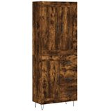  Visoka komoda dimljeni hrast 69,5x34x180 cm konstruiranog drva Slike