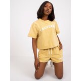 Fashion Hunters Yellow women's cotton summer set | Shoptok.si