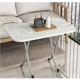 sklopivi sto piknik 50x80xm Beli mermer AL10042BM