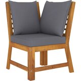 vidaXL Modularna kutna sofa s tamnosivim jastucima bagremovo drvo Cijene