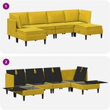  Set namještaja za dnevni boravak s jastukom 6 pcs Žuta Baršun | shoptok.hr