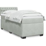 vidaXL Box spring postelja z vzmetnico svetlo siva 90x200 cm žamet Cene