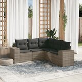 Maison Chic Seti vrtnega pohištva - Vrtna garnitura - Vrtni pohištvo set 5-delna z blazinami siv poli ratan, (21815379) | Shoptok.si