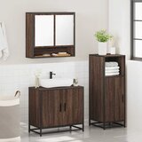  3-dijelni set kupaonskog namještaja boja smeđeg hrasta drveni | shoptok.hr