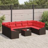  Set sofe 10 kom. Smeđa poliratan | shoptok.hr
