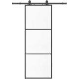  Klizna vrata s priborom crna 76 x 205 cm od ESG stakla | shoptok.hr