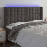  LED posteljno vzglavje temno sivo 183x16x118/128 cm žamet, (20792806) | Shoptok.si