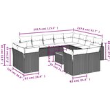  13-dijelni set vrtnih sofa s jastucima poliratan Bež | shoptok.hr