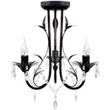  Luster s kristalnim perlama Art Noveau metalni crni 3X E14 svjetiljke cijene