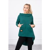 Kesi Sweatshirt with a long back and a green hood Cijene