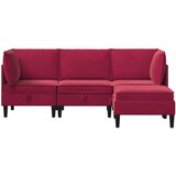  Komplet pohištva za dnevno sobo 4 pcs Vinorodna rdeča Žamet, (5000272717) | Shoptok.si