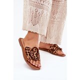 Boto Flat Women's Slippers With Decorative Buckle Leopard Luwam | Shoptok.si