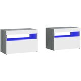  Noćni ormarići 2 kom s LED svjetlima sivog sonome 60x35x40 cm | shoptok.hr