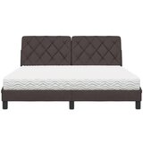 vidaXL Postelja z vzmetnico temno rjava 160x200 cm blago | Shoptok.si