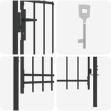  Ogradna vrata BOXTEL 103 x 150 cm Čelik s prahom premazan Siva | Eponuda.com