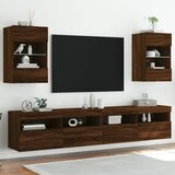  The Living Store Stenske TV omarice z LED 2 kosa rjavi hrast 40x30x60,5 cm - TV Stenska Omarica, (21555982) | Shoptok.si