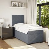 Box spring krevet s madracem tamnosivi 100x200 cm baršunasti | shoptok.hr