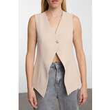 Trendyol Mink Regular V-Neck Button Detailed Vest | Shoptok.si