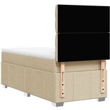  Krevet s oprugama i madracem krem 90 x 200 cm od tkanine | shoptok.hr