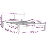 Za krevet od masivnog drva bijeli 150 x 200 cm 5FT King | shoptok.hr