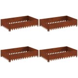 Ograda oko Travnjaka 4 pcs 100 x 60 x 20 cm Čelik Rđa | Eponuda.com
