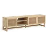 Kave Home stalak za TV od punog mindi drveta i furnira od ratana Rexit, 180 x 50 cm Cijene