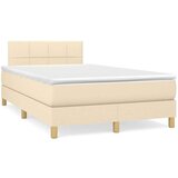  Krevet s oprugama i madracem LED krem 120 x 190 cm od tkanine | shoptok.hr