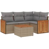  5-dijelni vrtni set sofa s jastucima bež od poliratana | shoptok.hr