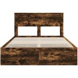  Krevetna konstrukcija s ladicama Dimljeni hrast 150 x 200 cm | shoptok.hr