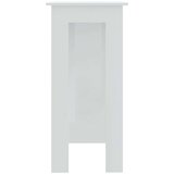 vidaXL Barski stol s policom sjajni bijeli 102 x 50 x 103,5 cm iverica | shoptok.hr