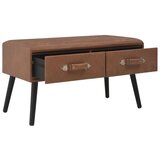 Maison Chic Klubska mizica - kavna mizica - Nizka mizica temno rjava 80x40x46 cm umetno usnje, (21752745) Cene
