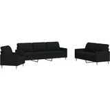 vidaXL 3-dijelni set sofa crni od tkanine | shoptok.hr