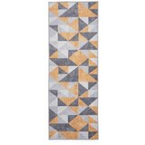 Think Rugs Oker rumeno-siv pralen tekač 61x170 cm Coral Yellow&Grey – Cene