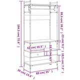  Omara s predali sonoma hrast 89x39x184,5 cm konstruiran les | Shoptok.si