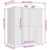  Vrtno spremište svjetlosivo 192 x 108 x 223 cm pocinčani čelik | shoptok.hr