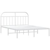  Metalni okvir za krevet s uzglavljem bijeli 140 x 190 cm | shoptok.hr